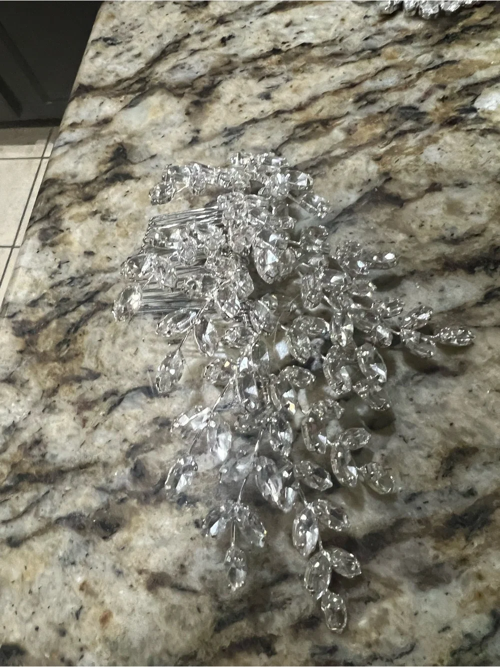 Crystal Bridal Hair Comb - Clear Rhinestone Vine